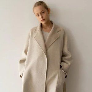 Kindersalmon Handmade Herringbone Coat Beige